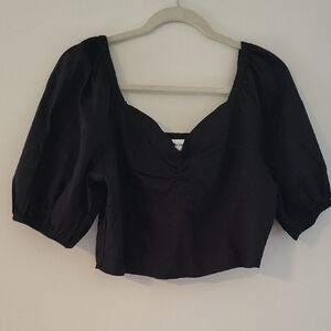 Chic Black Puff Sleeve Blouse